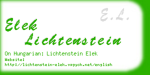 elek lichtenstein business card